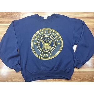 Vintage 90s US Navy Mens‎ Medium Blue Sweater Sweatshirt Crewneck Soffee USA